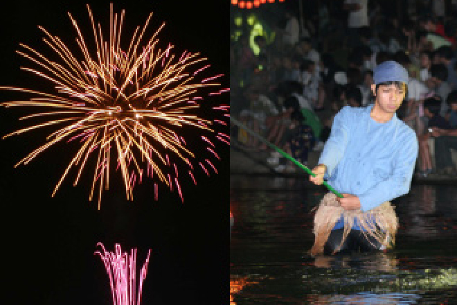 笛吹川石和鵜飼・連夜花火